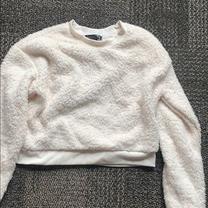 Fluffy White Crop Top